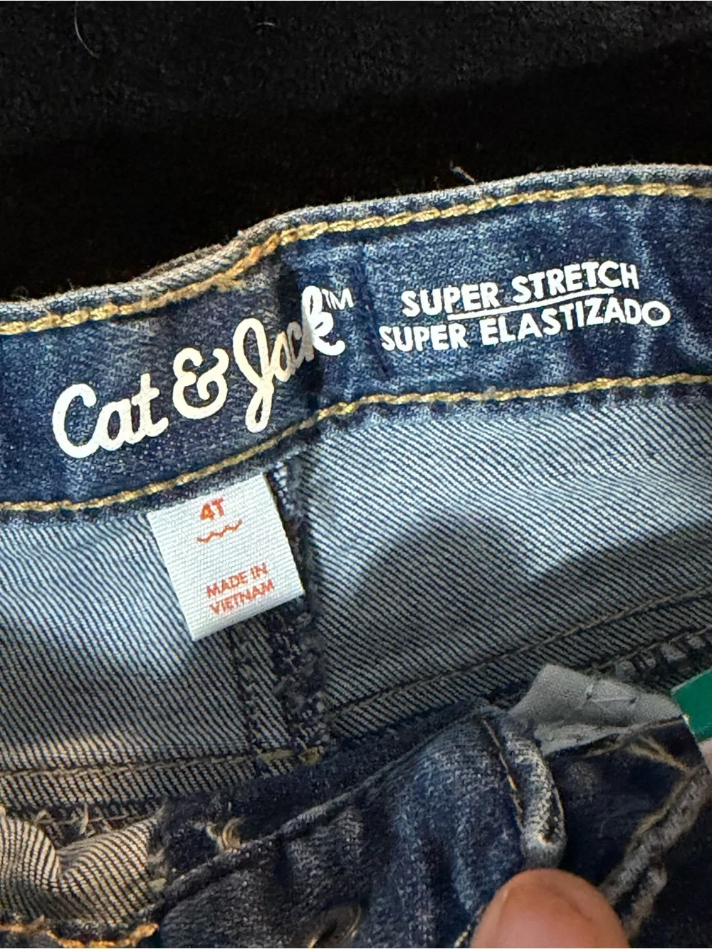 Cat & Jack Girls' Medium Blue Denim Shorts with White Lace Hem